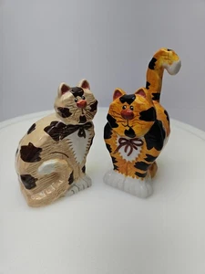 Cat Salt Pepper Shakers Orange And Brown Tabby - Picture 1 of 9