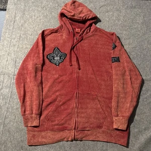 Vintage Brooklyn Xpress Hoodie Jacket Mens 2XL Full Zip Patchwork Graphic - Picture 1 of 9
