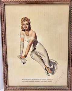 Gerahmt 1941 Ziegfeld Girl-Lana Turner-Druck aus Orig Paint'g-McClelland Barclay - Bild 1 von 5