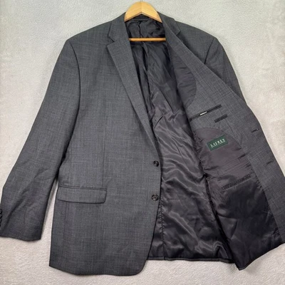 NUEVO Chaqueta Blazer Lauren Ralph Lauren Para Hombres 50L Gris 100% Lana Dos Botones Preppy Foto 1 de 4