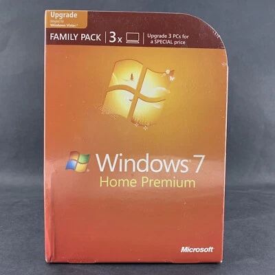 Microsoft Windows 7 Home Premium Upgrade Family Pack For 3 PCs 32 & 64 Bit DVD  - Image 1 of 4