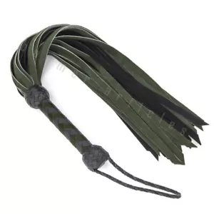 Frusta da frusta in pelle scamosciata bondage BDSM sculacciata manico pagaia fetish schiavo adulto - Foto 1 di 23