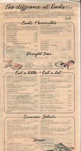 EARL'S Restaurant Speisekarte Alberta Kanada - Bild 1 von 4