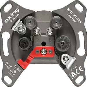 Axing Multimedia-Antennendose (Durchgangsdose TV/R/DATA/DATA) 8, 12, 15, 17, 20 - Bild 1 von 3