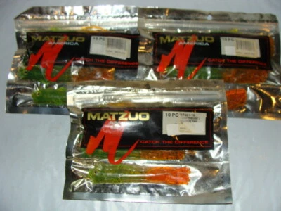 Matzuo 4" Minnow Tail - Chartreuse/Orange Tail - 3 packs