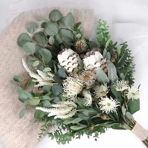 Protea Native Bouquet 40cmW Hand-tied Native Faux Flower Wedding - Picture 1 of 5