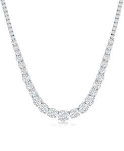 Collar de tenis ADIRFINE chapado en oro de 18 K con garganta cúbica de 17 pulgadas - Imagen 1 de 4