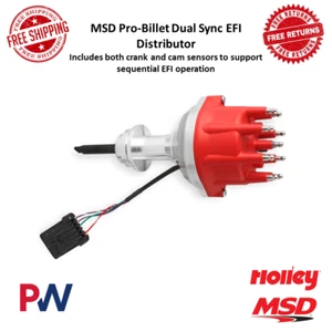MSD Pro-Billet EFI Dual Sync Distributor, Red For Chrysler 273, 318, 340, 360 V8 - Bild 1 von 11