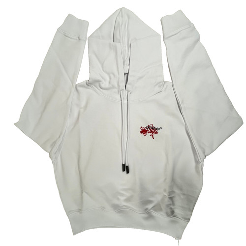 OFF WHITE CNY Felpa con Cappuccio Cropped Nero Rosso XS NUOVA CON ETICHETTE Autentica