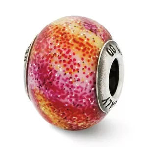 Fuchsie & Gelb Italienische Glasperlen .925 Sterlingsilber Reflection Beads - Bild 1 von 5