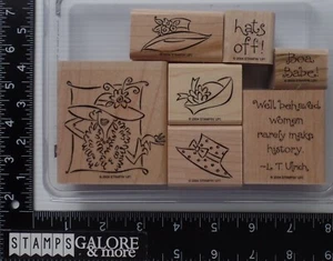 Stampin' Up! Rubber Stamps 2004 GOING OUT IN STYLE HATS OFF DIVA WOMEN BOA BABE - Picture 1 of 2