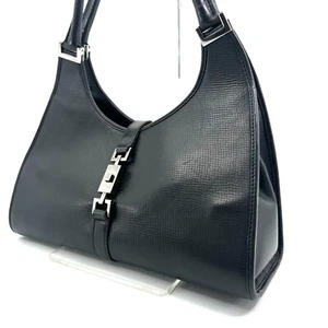 GUCCI Jackie Hand Bag Shoulder Bag Leather Black Authentic - Picture 1 of 24