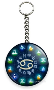 CANCER ZODIAC HOROSCOPE LUCKY ASTROLOGY SIGN KEYCHAIN KEY CHAIN RING GIFT IDEA - Picture 1 of 1