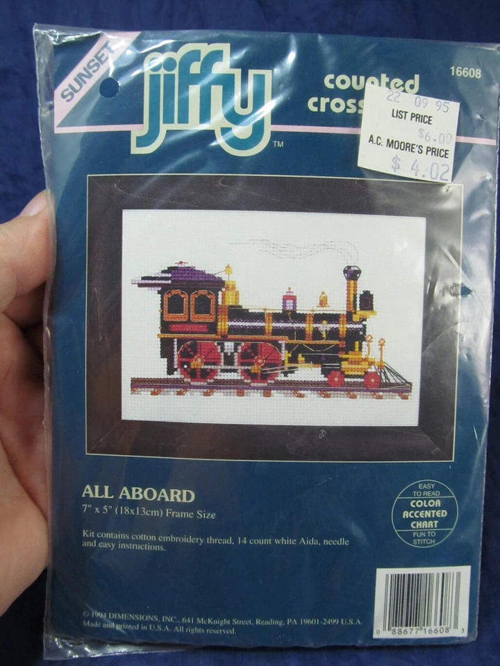 All Aboard Counted Cross Stitch Kit 16608 Jiffy Sunset