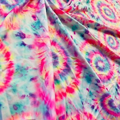 Tie Dye Full Colors Print Nylon Spandex Fabric 4 Way Stretch By Yard - Image 1 of 4