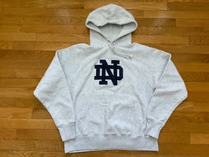 Notre Dame Reverse Weave Hoodie Sweat Shirt Mens Sz Meidum Gray - Picture 1 of 4