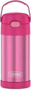 THERMOS FUNTAINER Water Bottle with Straw - 12 Ounce, Pink - Kids Stainless - Picture 1 of 18
