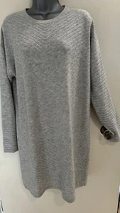 Oliver Bonas Grey Chevron Stitch knitted Jumper Dress 12 - Picture 1 of 14