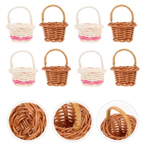 12PCS Mini Woven Basket Mini Picnic Baskets Crafts Plastic Mini Basket - Picture 1 of 12