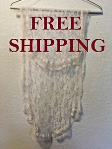 Vintage Delicate Feminine Soft Ecru Lace Doily 36" x 12" ( 0.49 oz ) - Picture 1 of 10