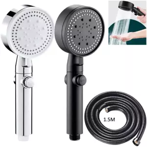 High Pressure Bath Shower Head 5 Mode Large Chrome Handset Heads Water Saving UK - Picture 1 of 19