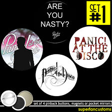 Panic At The Disco Button Set Of 4 Pins Pinbacks Brendon Urie