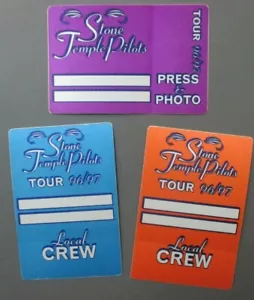 Stone Temple Pilots satinado backstage pases 3 AUTÉNTICOS '96-'97! - Imagen 1 de 1