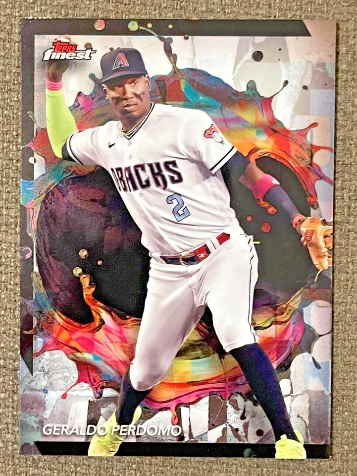 2024 Topps Finest Geraldo Perdomo #217 Rare Refractor Black Oil SP Diamondbacks - Image 1 of 1