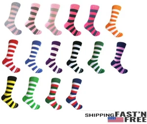 Calcetines de vestir para hombre de varios colores varias ocasiones a rayas a media pantorrilla - Imagen 1 de 17