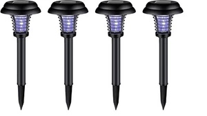 4-Pack 2 in 1 Bug Zapper Outdoor Waterproof Solar Mosquito Killer UV Fly Zapper - Picture 1 of 7