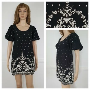 ❤️ Size 8 BNWT M&CO Petite black jersey viscose shift tunic dress top 606 - Picture 1 of 8