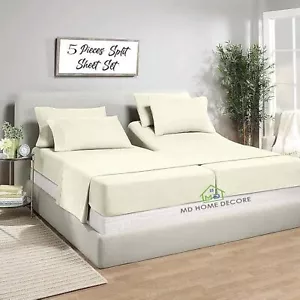 Lenzuola King Split - Set di Lenzuola King Split per Letto Regolabile - Numero di Posti Letto Shee... - Foto 1 di 8