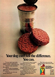PRINT AD 1971 Gaines Burgers Canned Dog Food without the Can Vintage - Picture 1 of 1