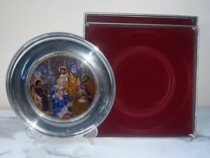 1981 US Historical Society Pewter/Stained Glass Plate St. Paul's San Francisco - Picture 1 of 5