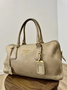 Authentic Prada Convertible Zip Satchel Vitello Daino - Picture 1 of 16