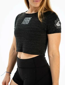 strong strong friend Crop Top  T-Shirt Women’s - Picture 1 of 3