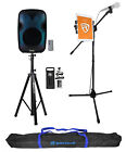 Technical Pro PLIT12 Portable 12" Karaoke Party Speaker w/LED+Stands+Microphone