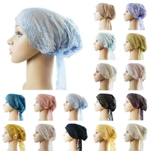 Muslim Women Lace Hat Islamic Inner Caps Headwear Underscarf Hijab Wrap Headwear - Picture 1 of 45