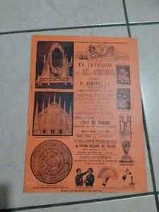 RARISSIMO CATALOGO XV. DELLE ARTI E DIVERTIMENTI P. BARELLI MILANO - Foto 1 di 17