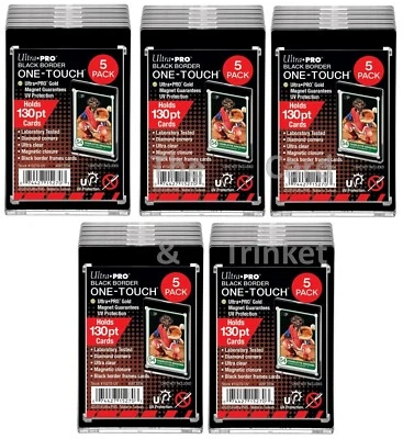 25 Ultra PRO One-Touch 130pt BLACK BORDER Magnetic Card Holder Protector UV - Image 1 of 4