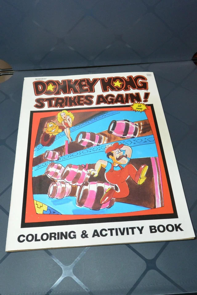 Винтажная книга-раскраска Donkey Kong Strikes Again новая из старых запасов бесплатная доставка - Изображение 1 из 4