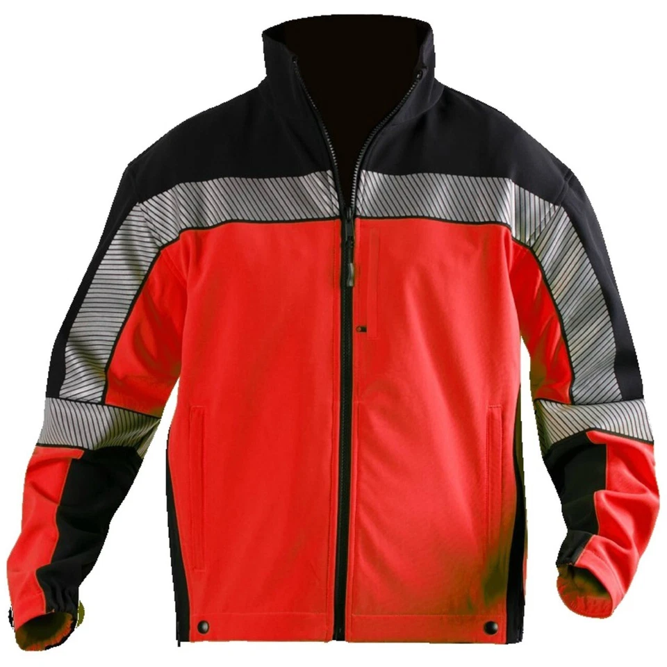 MEDIUM TALL BLAUER 4670 COLORBLOCK SOFT SHELL FLEECE JACKET DARK NAVY / RED - Image 1 of 4