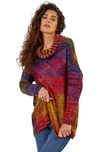 Roll Neck Chunky Knit Jumper For Women UK - Ladies Roman Originals - Picture 1 of 42