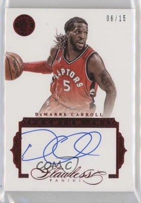 2015-16 Panini Flawless Premium Ink Ruby /15 DeMarre Carroll #PI-DC Auto - Image 1 of 2