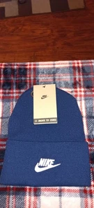 Nike Beanie Men Women Cuffed Winter Hat Knit Cap Warm Cold Weather - Picture 1 of 4