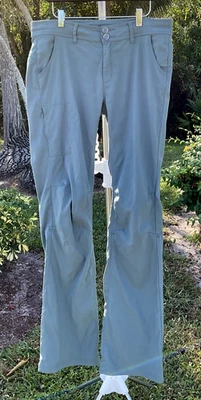 PrAna Halle Women Size 12 Tall Turquoise / Blue Cargo Adjustable Leg Hiking Pant - Image 1 of 4