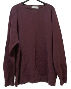 VTG St Michael Marks & Spencer Mens L Lambswool Sweater Burgundy Heritage Luxury - Picture 1 of 7