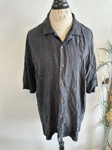 Camisa hawaiana Tommy Bahama para hombre XL negra seda campamento abotonada manga corta - Imagen 1 de 9