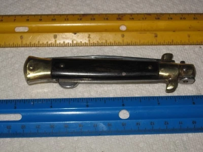 Lot X, vintage knife, Stiletto style Rostfrei M. Italy, lockback, brass bolsters - Image 1 of 4