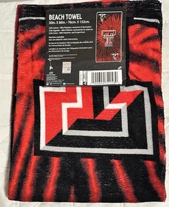 Texas Tech University Red Raider Strandtuch rot schwarz brandneu Northwest Herstellungszustand - Bild 1 von 4
